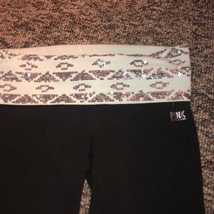 Boot cut bedazzled love pink leggings